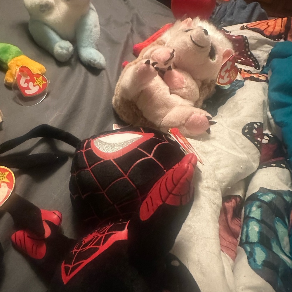 Ty beanie babies  - Black, Red, Pink, White